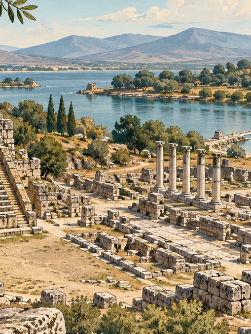 Zeichnung: Archäologische Stätte Milet, Aydın