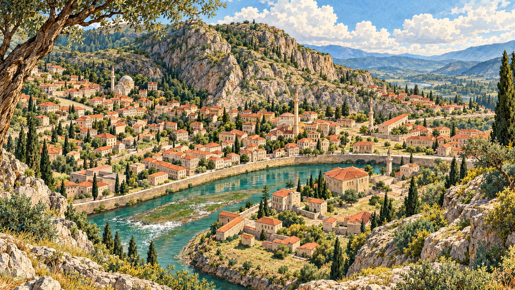 Minyatür Amasya Museum çizimi, Amasya