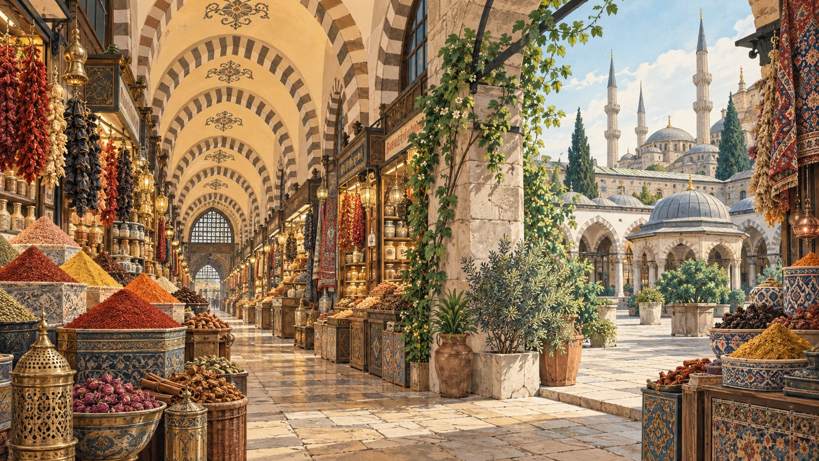 Spice Bazaar çizimi, İstanbul