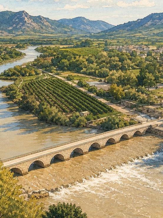 Zeichnung: Misis-Brücke, Adana
