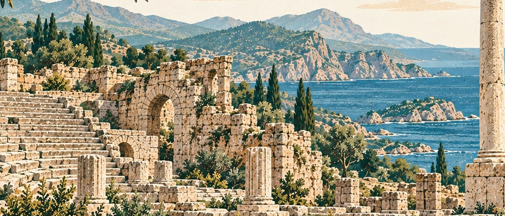 Mnara Ancient City çizimi, Antalya