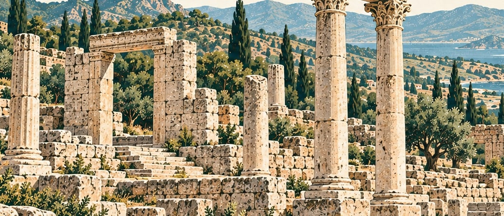 Mobolla Ancient City çizimi, Muğla