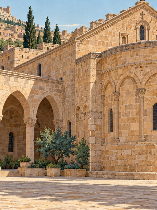 Zeichnung: Kirche Mor Behnam (Kırklar), Mardin
