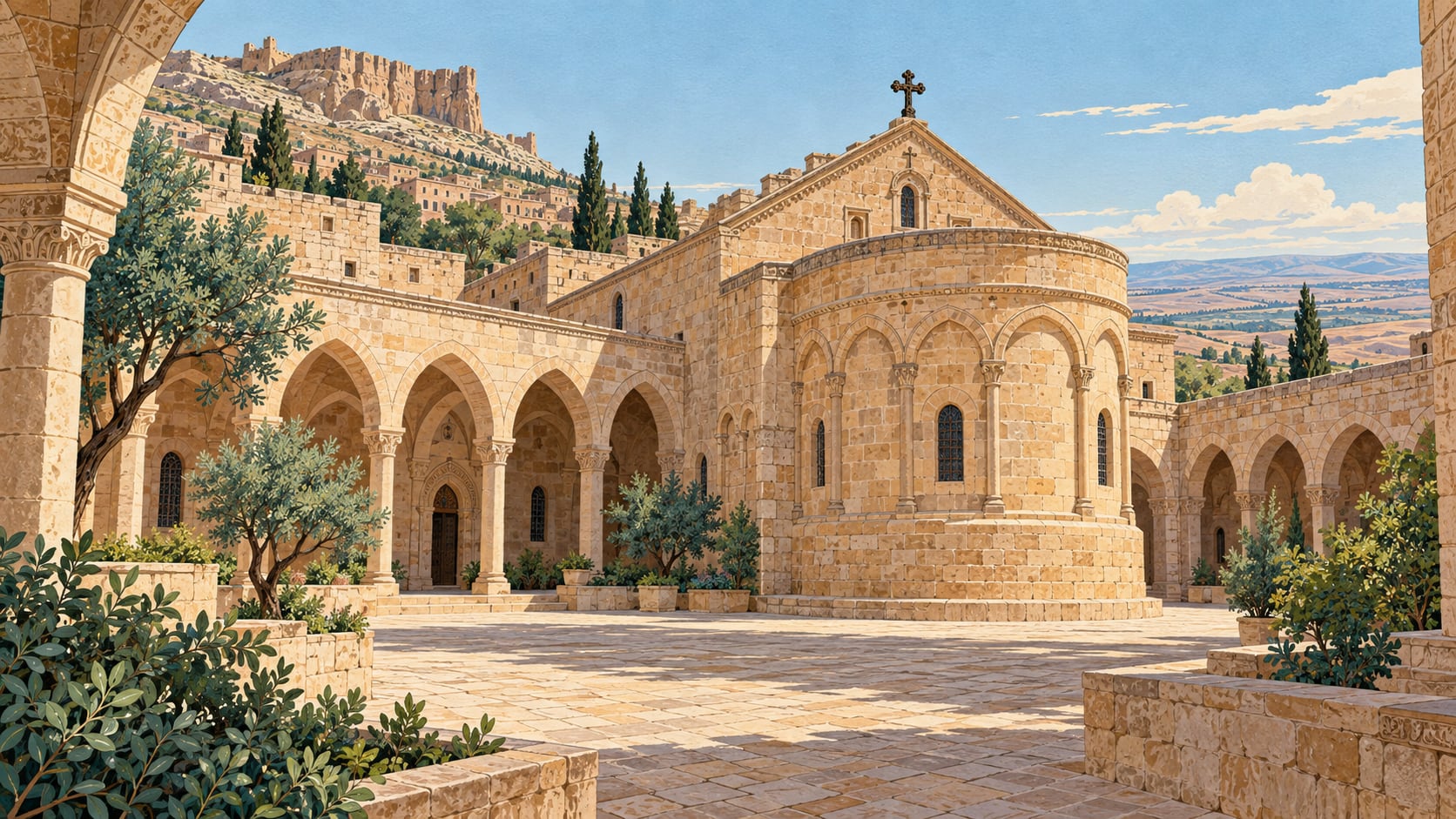 Mor Behnam (kırklar) Church çizimi, Mardin