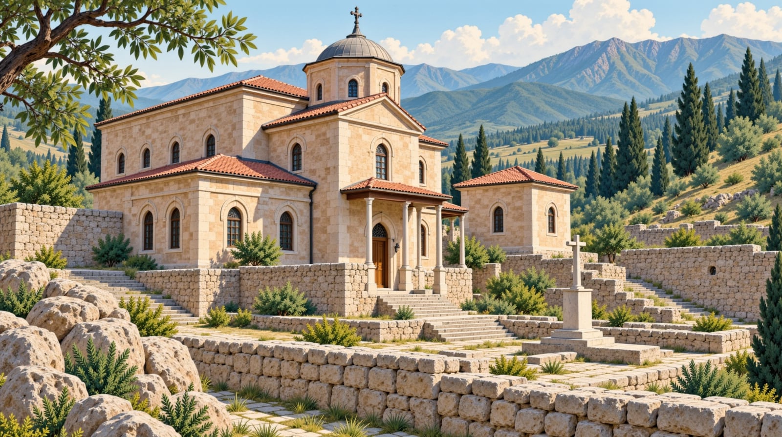 Mor Gabriel Monastery çizimi, Mardin
