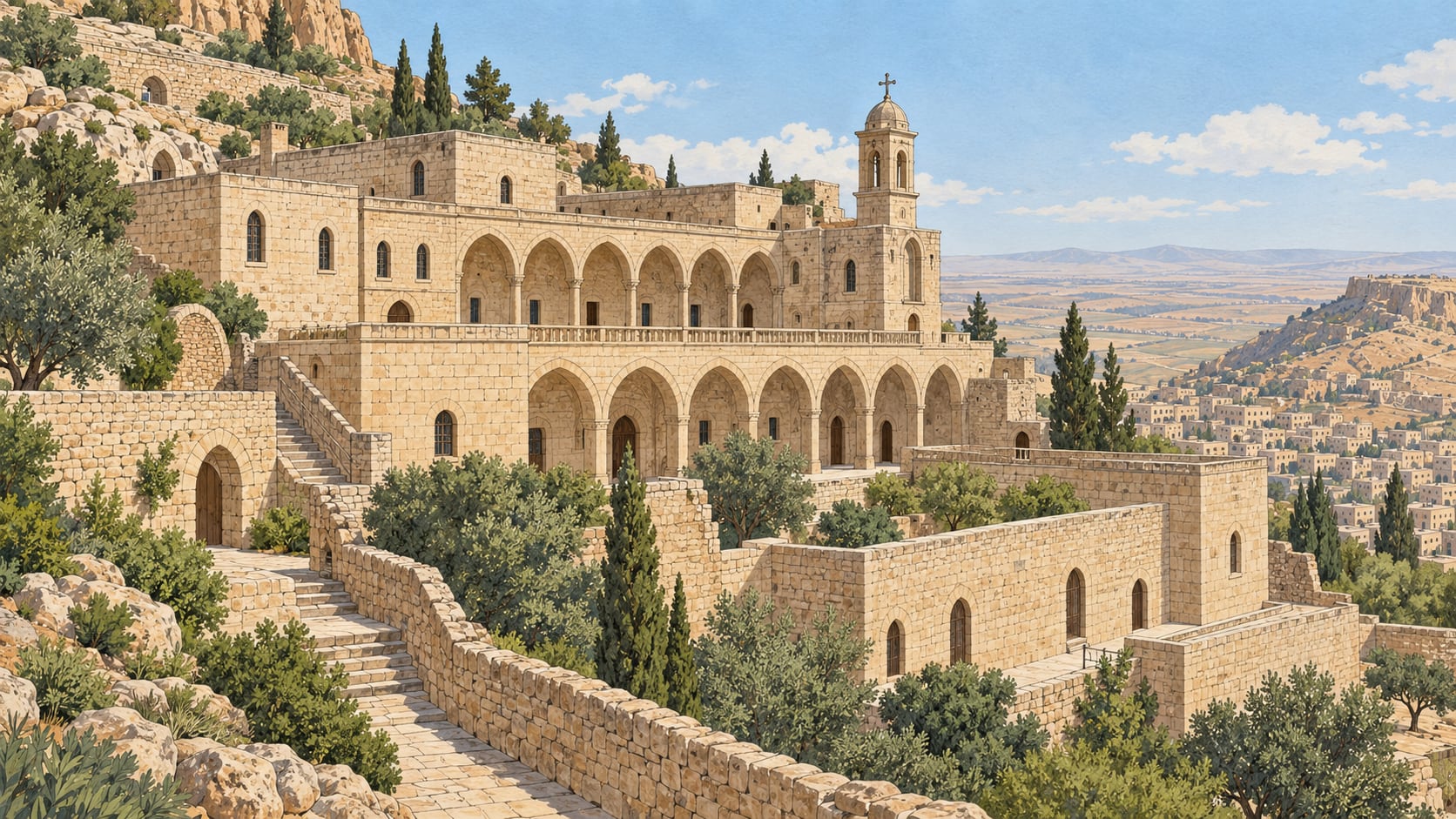 Mor Yakup Monastery çizimi, Mardin