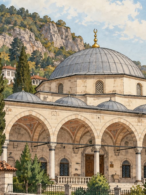 Zeichnung: Yıldırım-Bayezid-Moschee in Mudurnu, Bolu