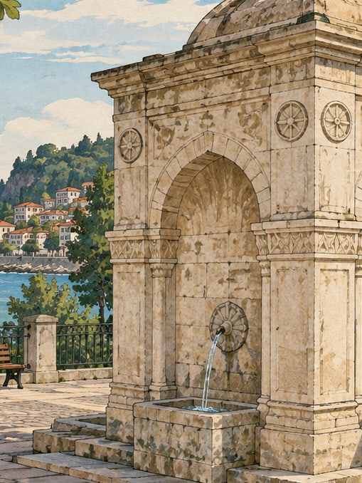 Zeichnung: Muhtar-Bey-Brunnen / Deutscher Brunnen, Giresun