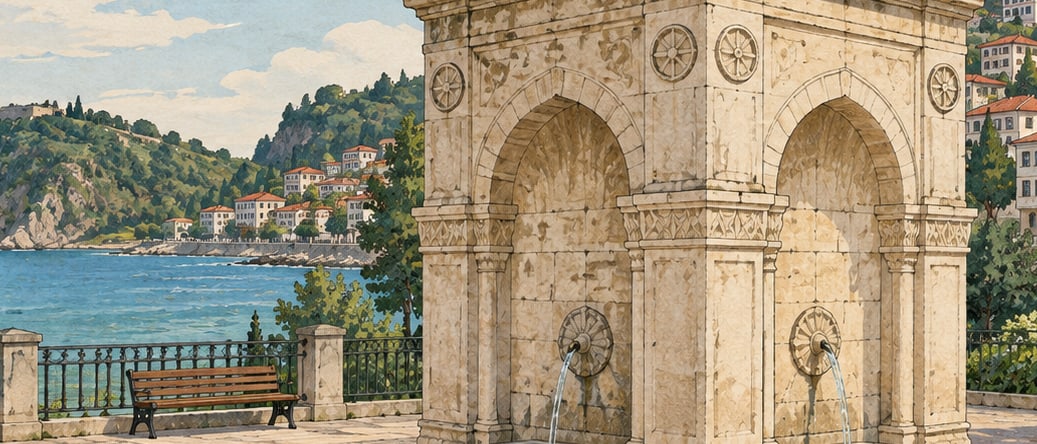 Muhtar Bey Fountain / German Fountain çizimi, Giresun