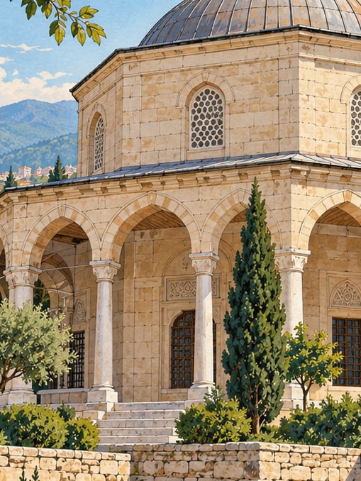 Zeichnung: Mükrime-Hatun-Grabmal, Bursa