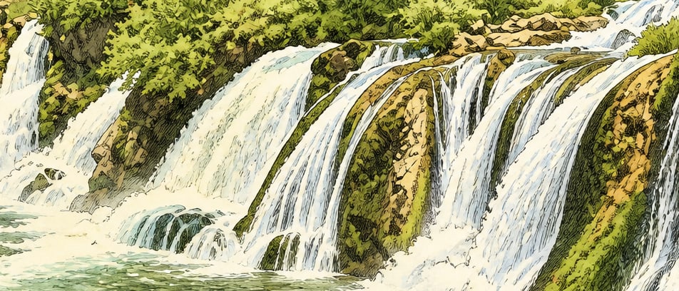 Muradiye Waterfall çizimi, Van