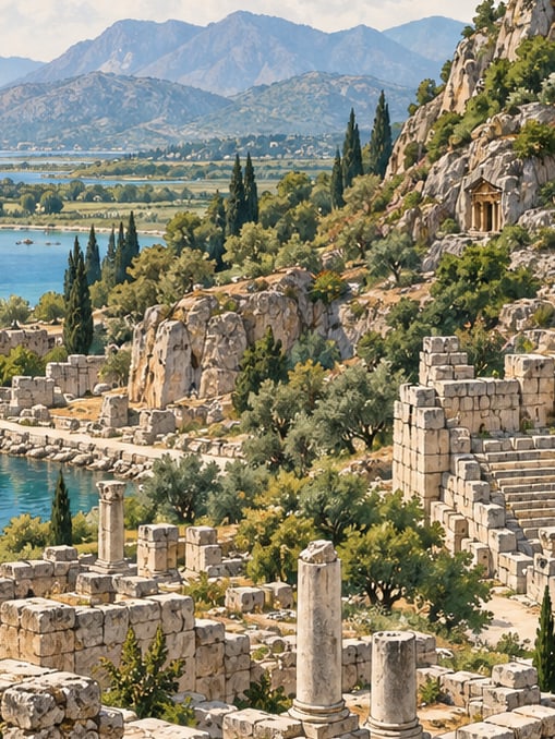 Zeichnung: Archäologische Stätte Myra, Antalya