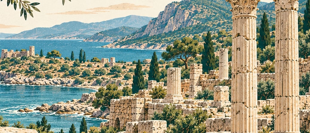 Nagidos Archaeological Site çizimi, Mersin
