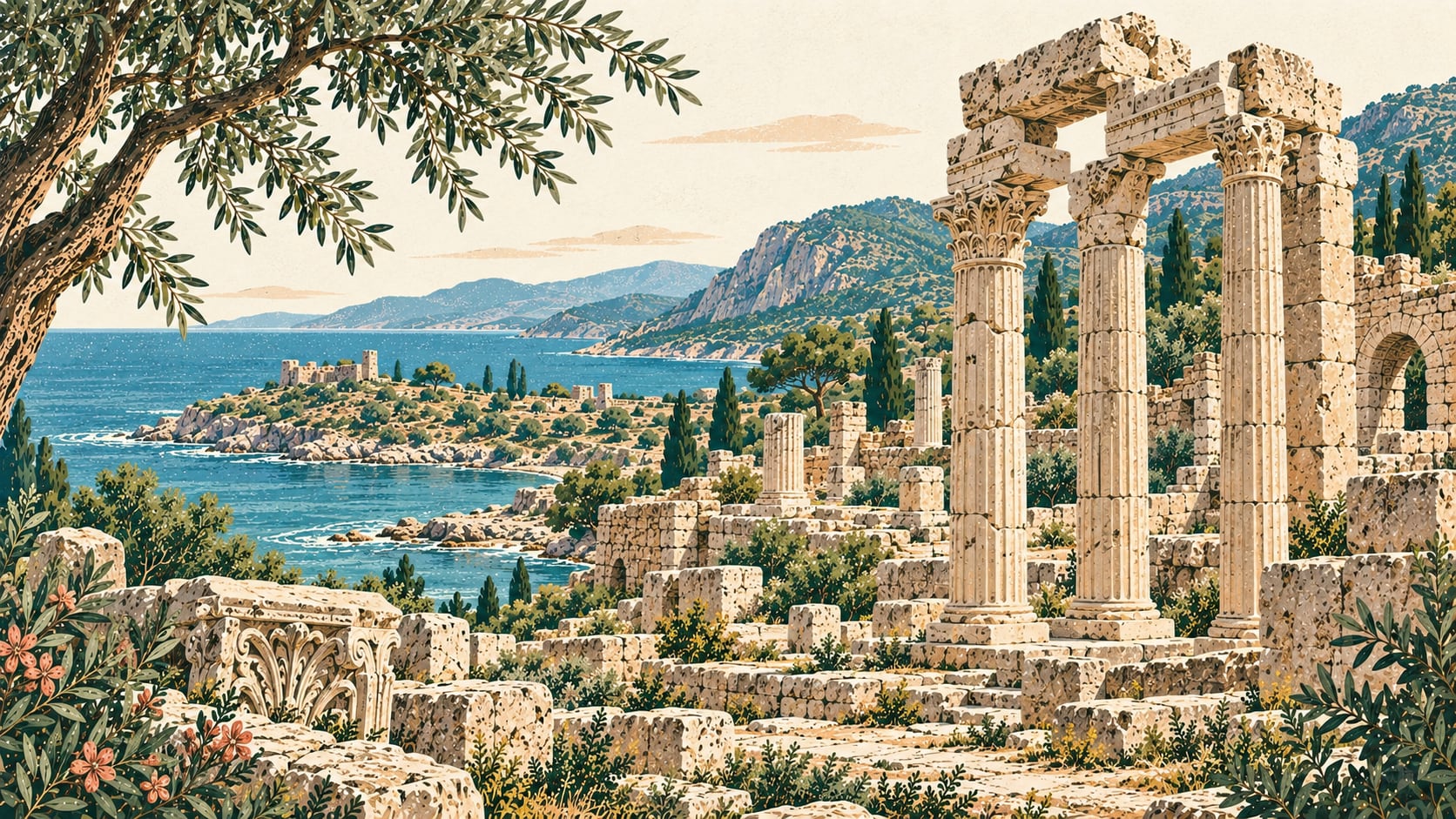 Nagidos Archaeological Site çizimi, Mersin