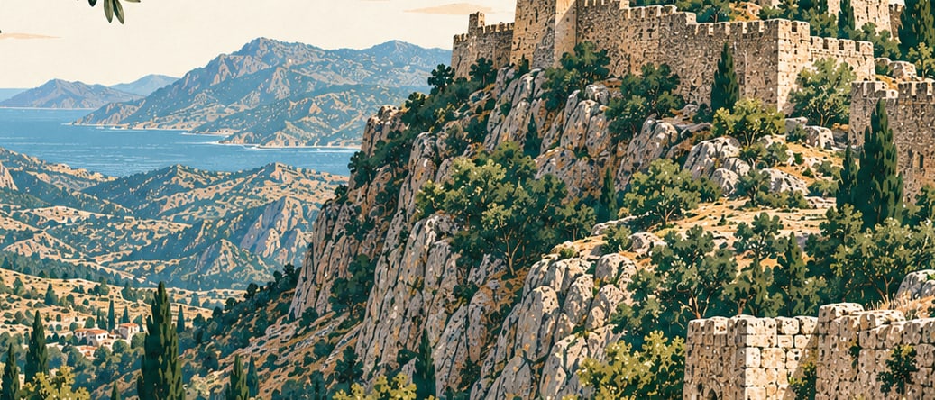 Namrun Castle çizimi, Mersin