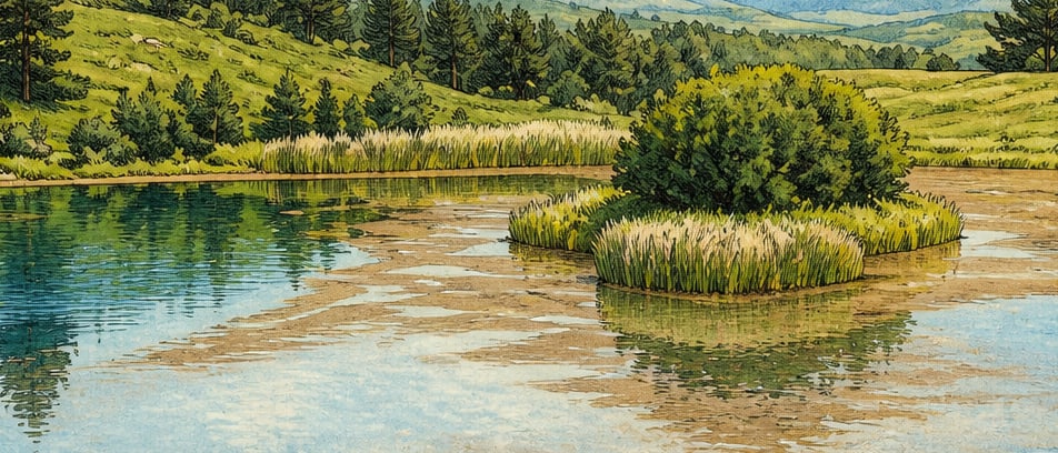 Narman Adalı Lake (narman Beş Göller) çizimi, Erzurum