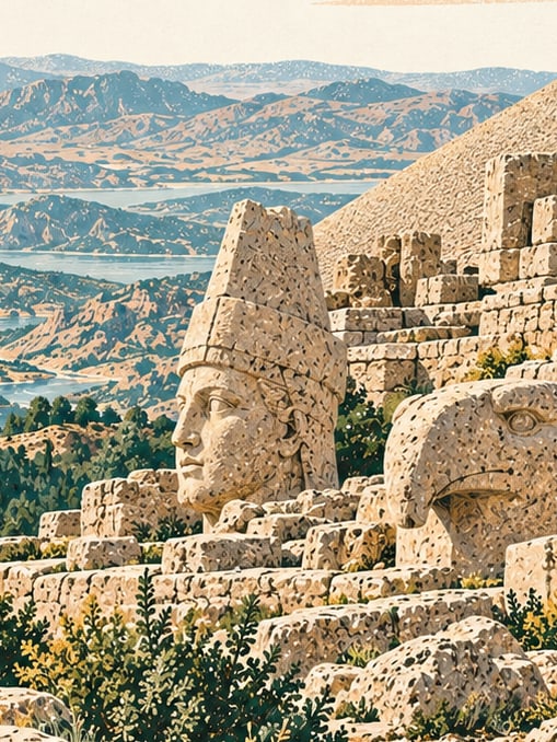 Zeichnung: Nationalpark Nemrut Dağı, Adıyaman