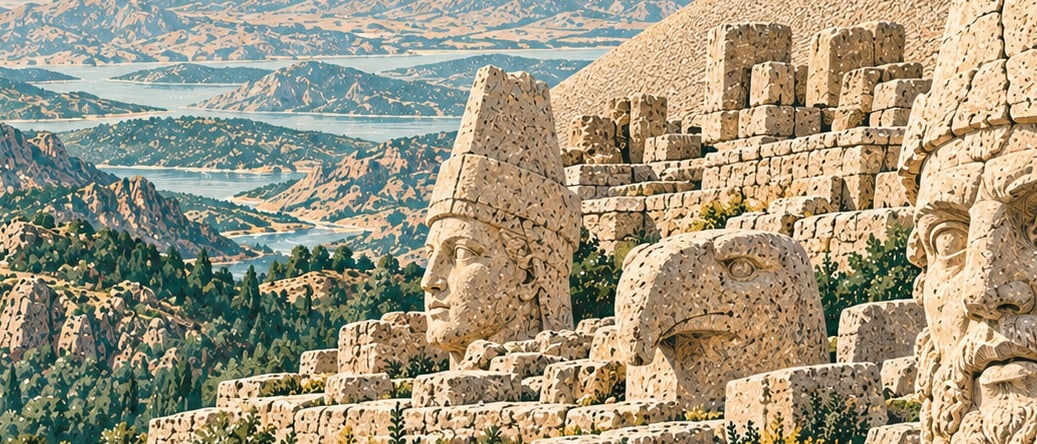 Mount Nemrut National Park çizimi, Adıyaman