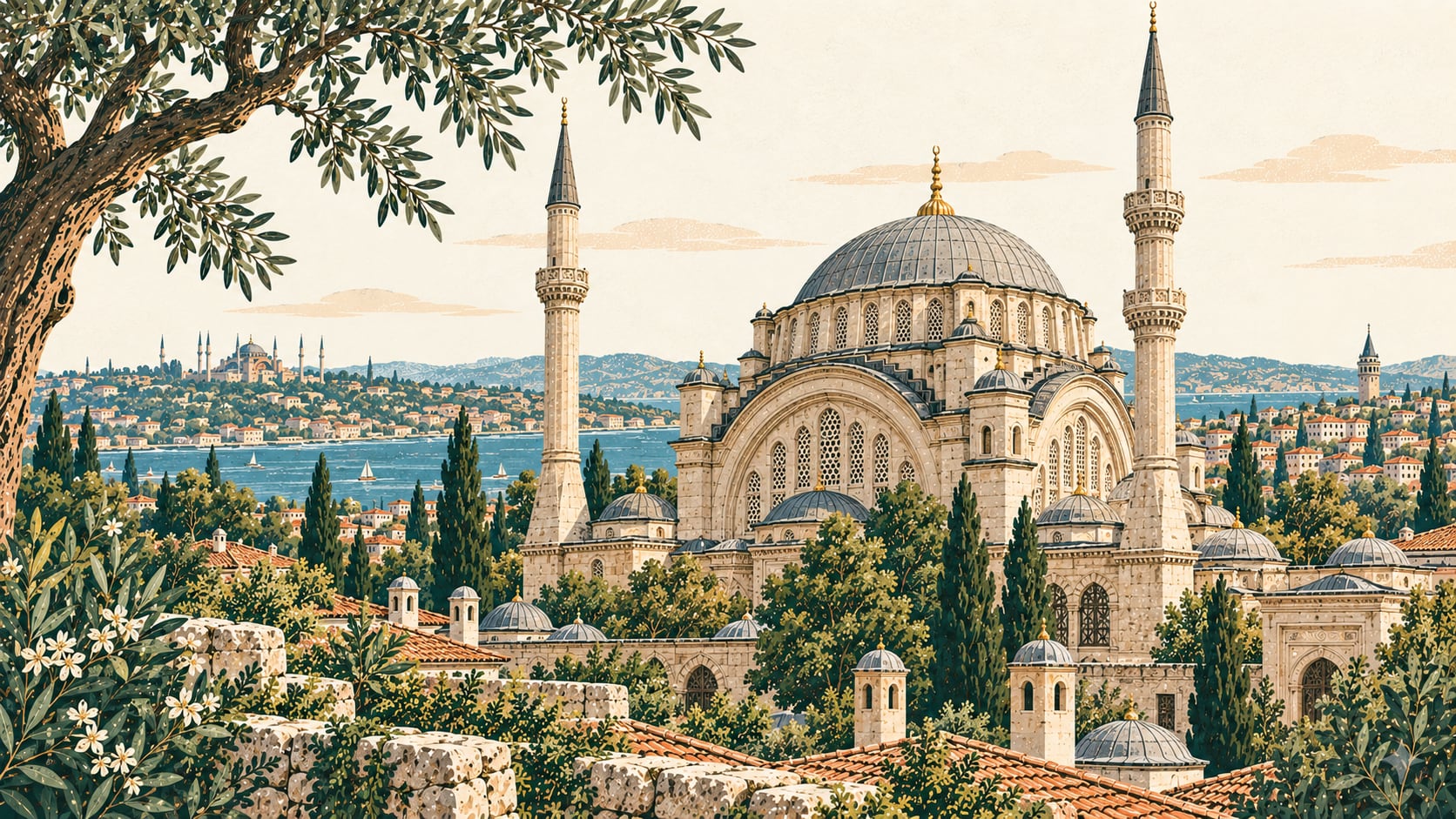 Nuruosmaniye Camii çizimi, İstanbul