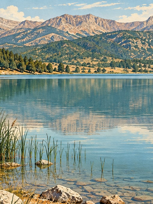 Zeichnung: Stausee Obruk, Çorum