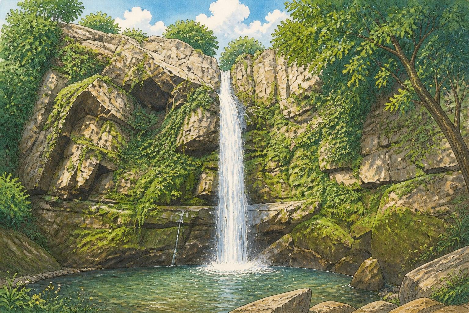 Ohtamış Waterfall çizimi, Ordu
