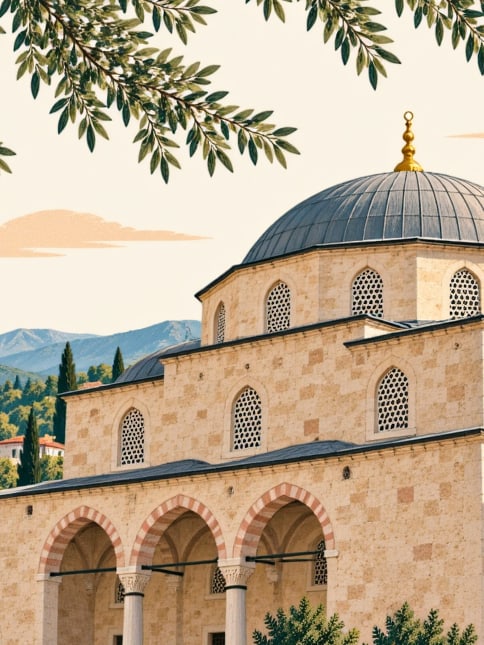 Zeichnung: Orhangazi-Moschee / Hagia-Sophia-Kirche, Zonguldak