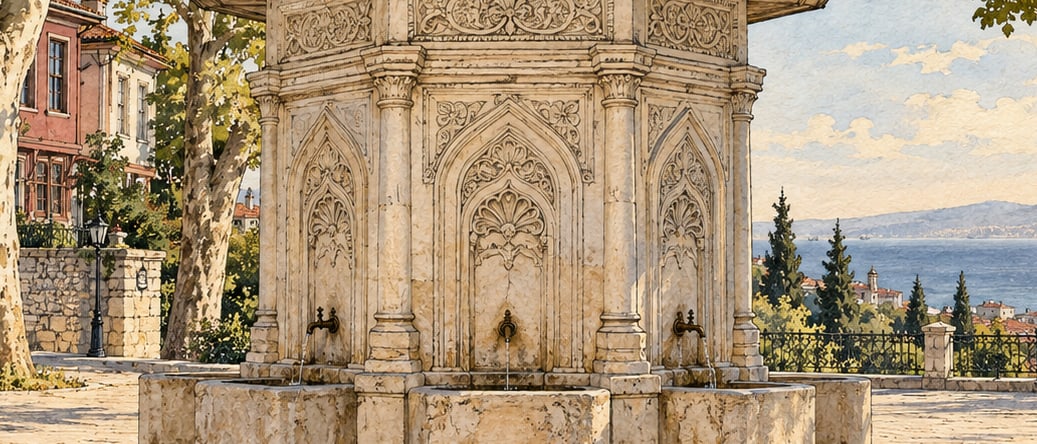 Orta Fountain çizimi, Tekirdağ
