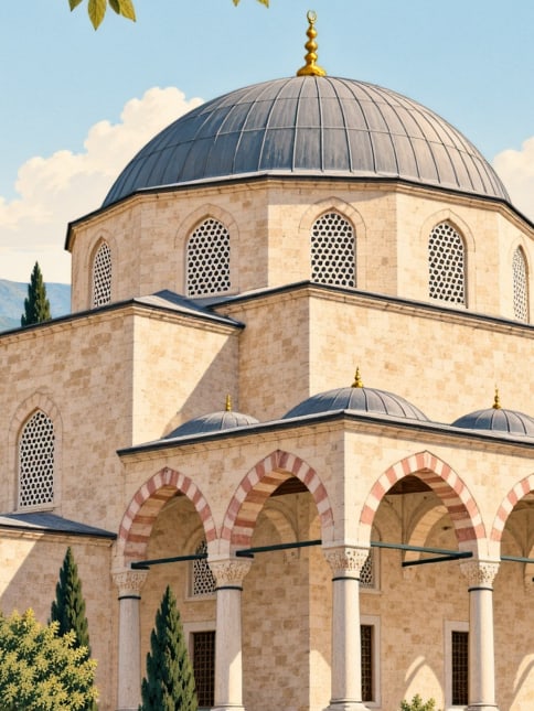 Zeichnung: Ortaköy-Moschee, İstanbul