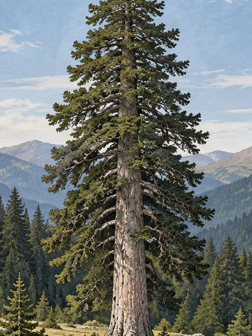 Zeichnung: Naturdenkmal Örümcek-Wald Tanne I, Gümüşhane