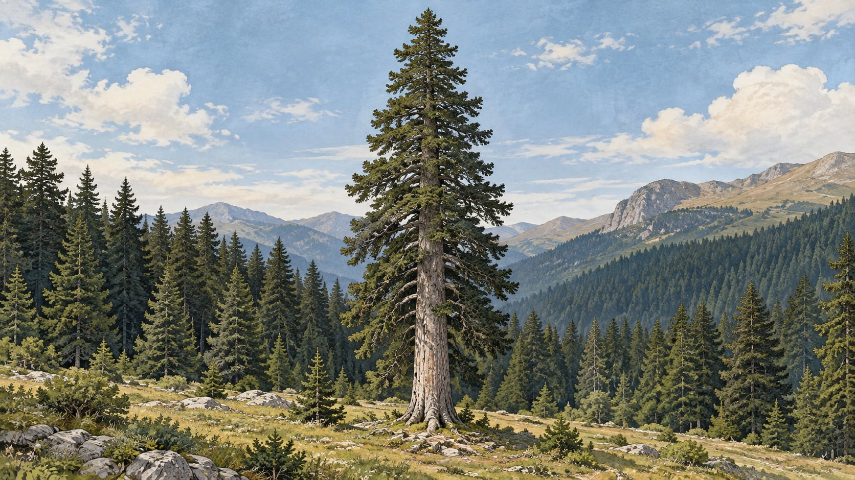 Örümcek Forest Fir I Natural Monument çizimi, Gümüşhane