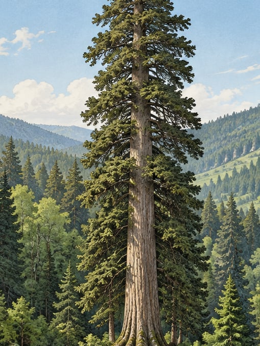 Zeichnung: Naturdenkmal Örümcek-Wald Tanne II, Gümüşhane