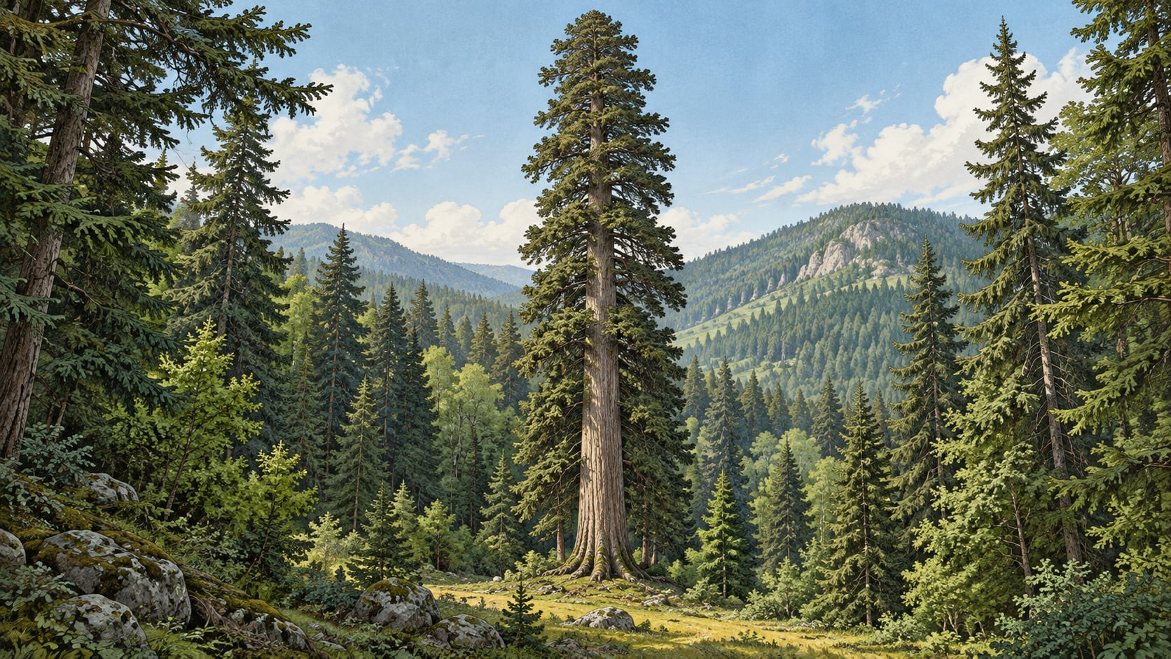 Örümcek Forest Fir II Natural Monument çizimi, Gümüşhane