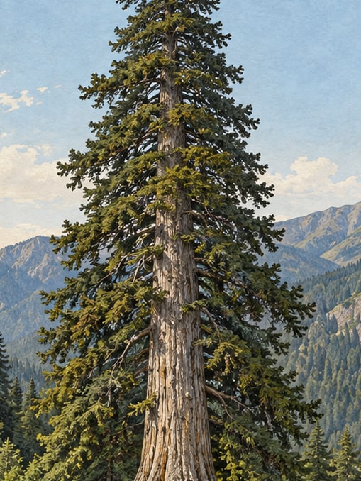 Zeichnung: Naturdenkmal Örümcek-Wald Tanne III, Gümüşhane