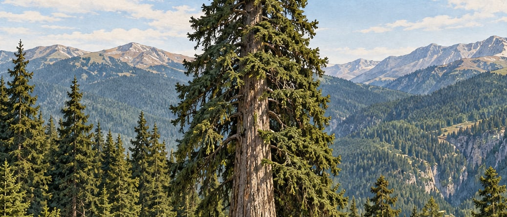 Örümcek Forest Spruce I Natural Monument çizimi, Gümüşhane