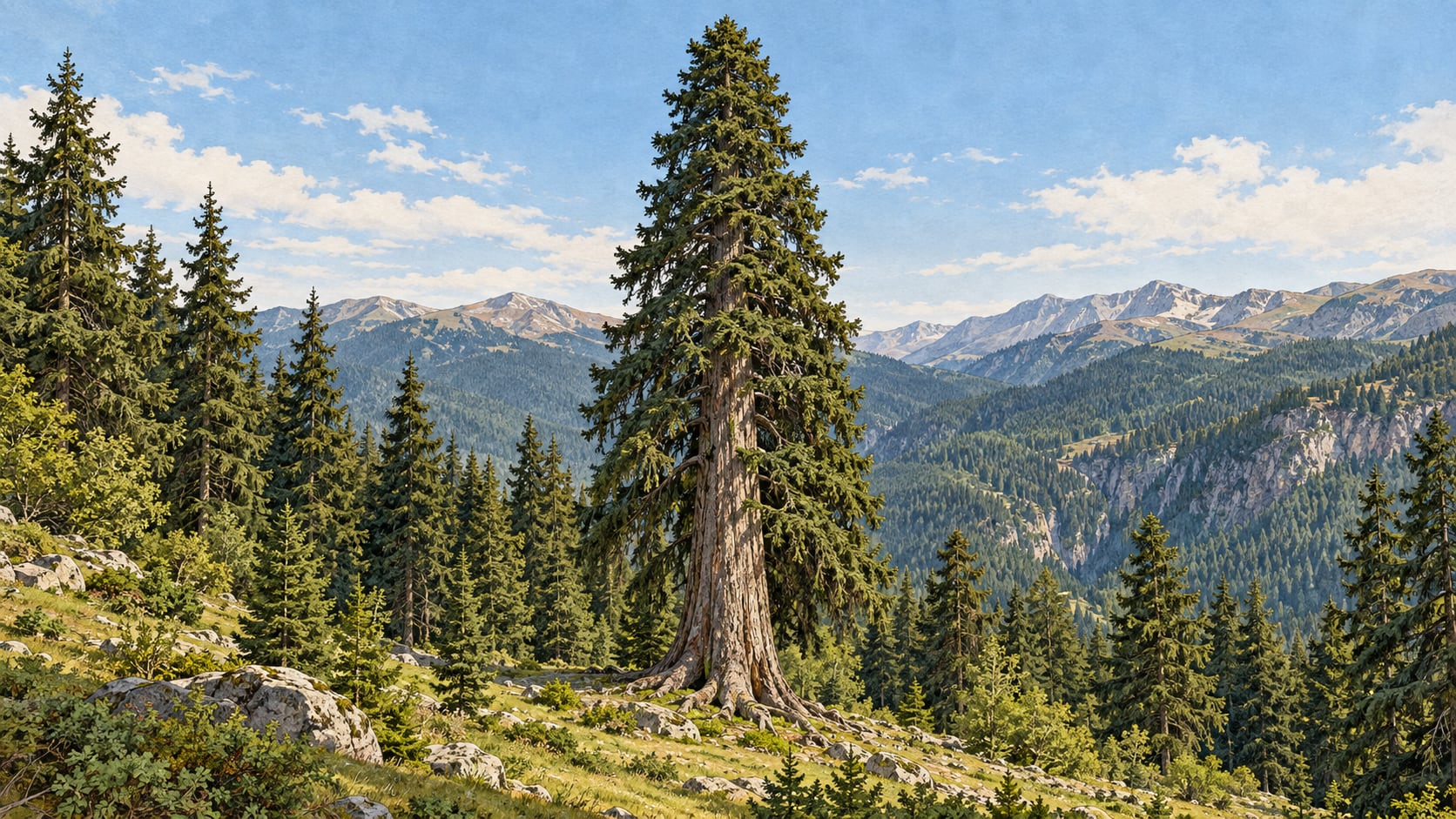 Örümcek Forest Spruce I Natural Monument çizimi, Gümüşhane