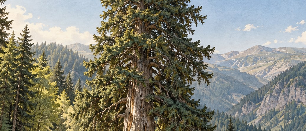 Örümcek Forest Spruce III Natural Monument çizimi, Gümüşhane
