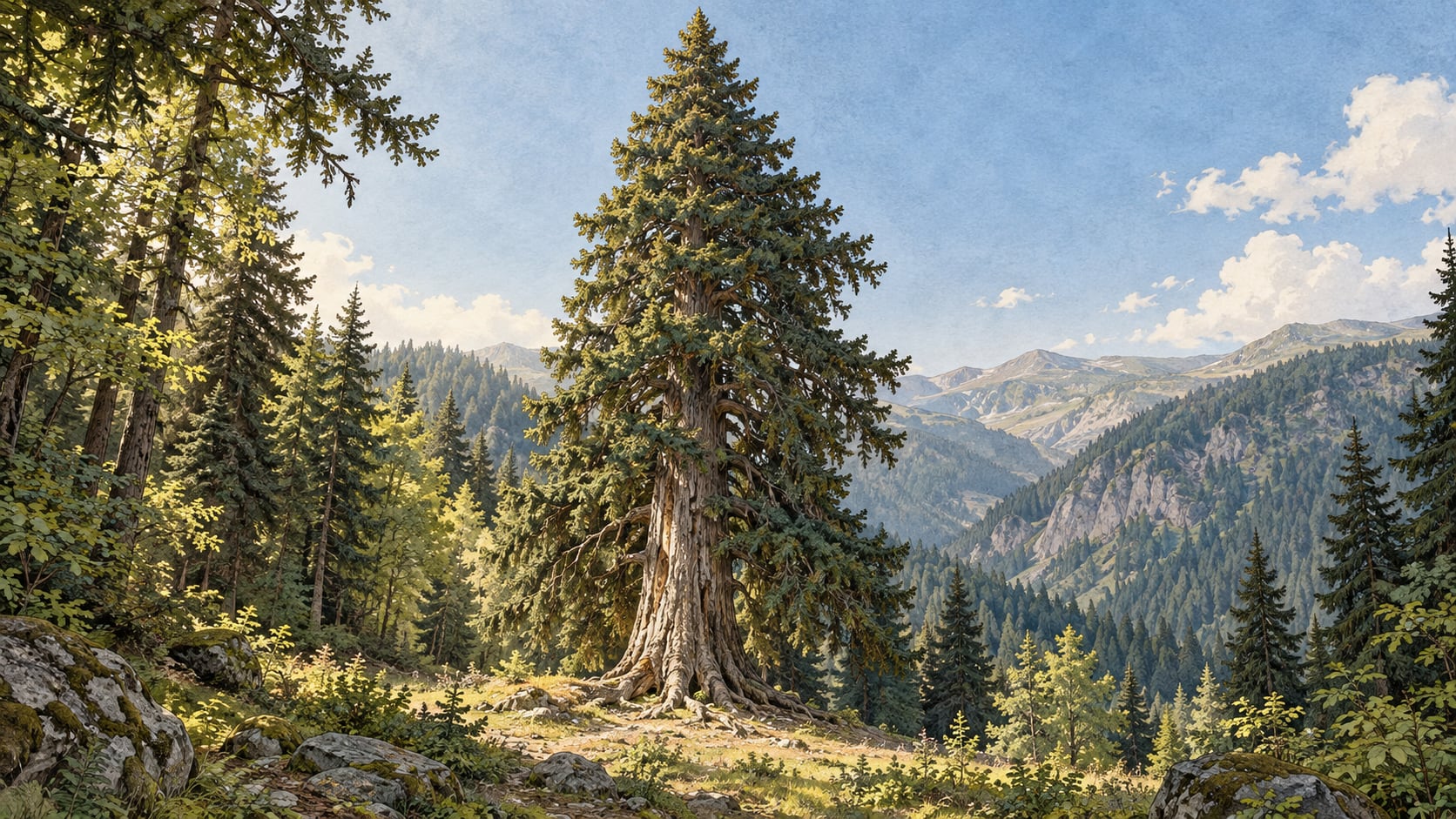 Örümcek Forest Spruce III Natural Monument çizimi, Gümüşhane
