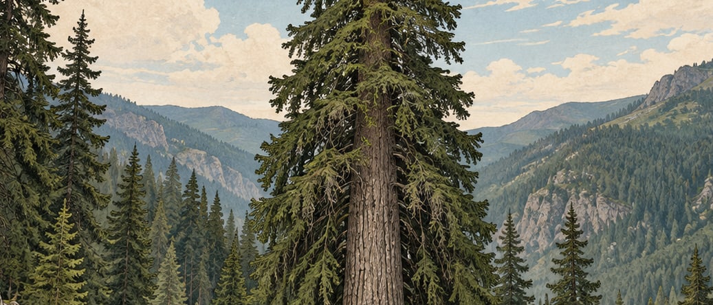 Örümcek Forest Spruce IV Natural Monument çizimi, Gümüşhane