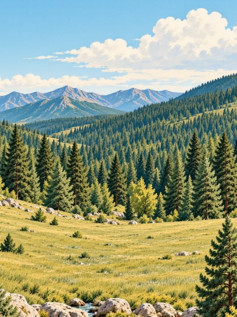 Zeichnung: Naturschutzgebiet Örümcek-Wald, Gümüşhane