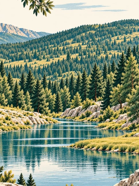 Zeichnung: Naturpark Örümcek-Wälder, Gümüşhane