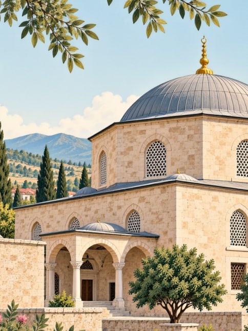 Zeichnung: İmaret-Moschee von Osmancık, Çorum