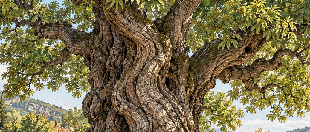 Ovacık Village Anatolian Chestnut Natural Monument çizimi, İzmir