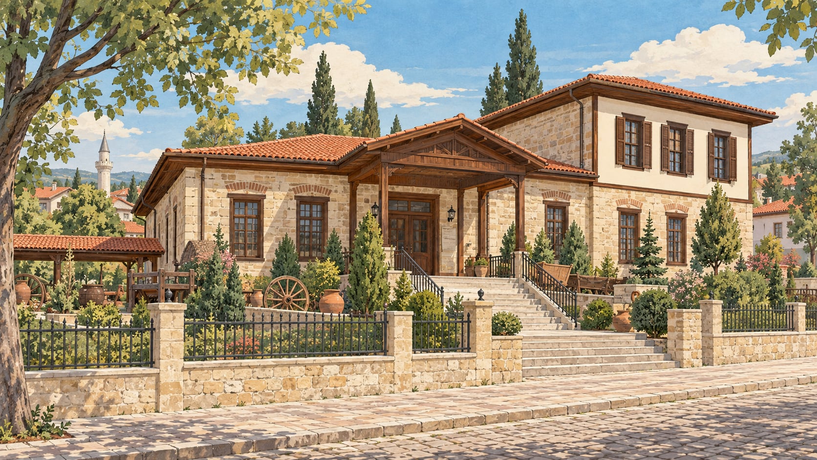 Private Büyükkarıştıran Municipality Ethnography Museum çizimi, Kırklareli