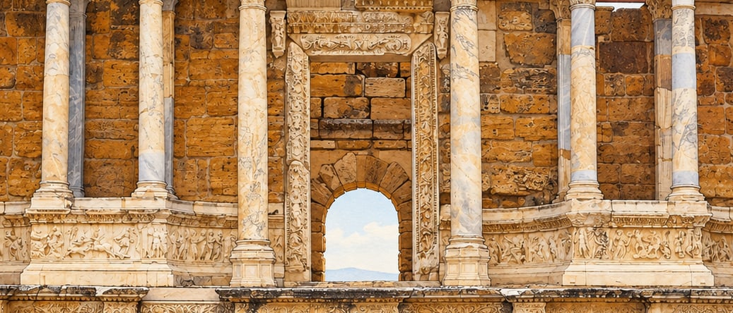 Pamukkale Hierapolis Ancient City çizimi, Denizli