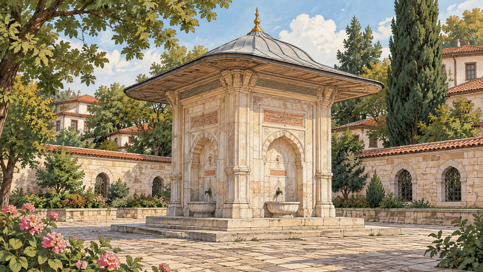 Paşa Fountain çizimi, Kırklareli