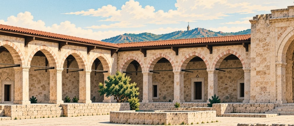 Paşa Caravanserai çizimi, Uşak