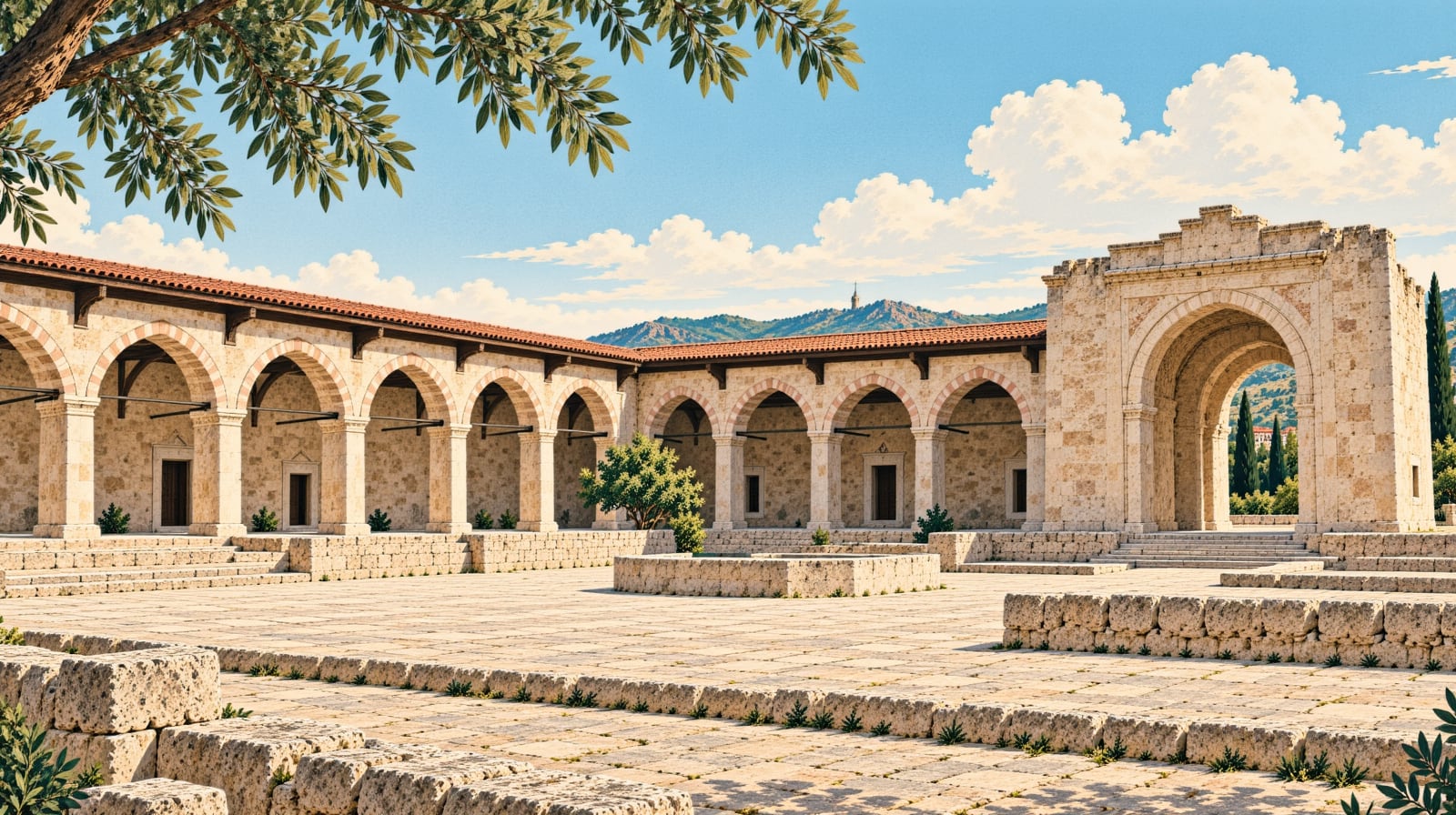 Paşa Caravanserai çizimi, Uşak