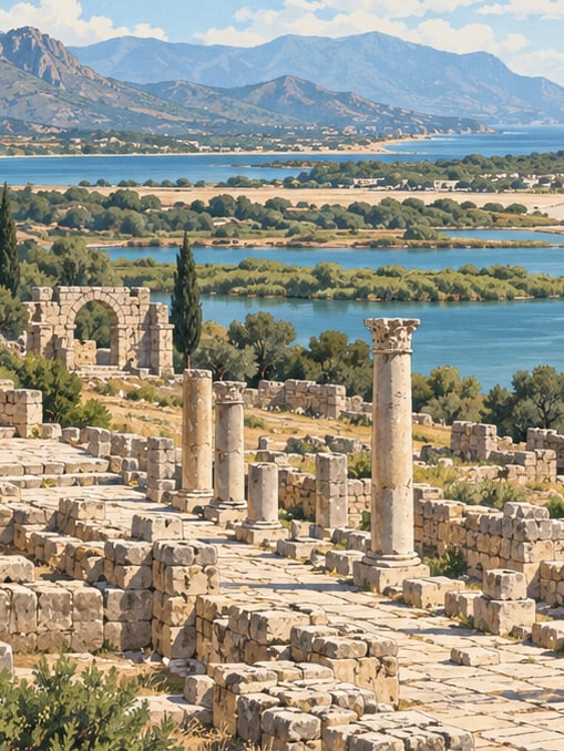 Zeichnung: Archäologische Stätte Patara, Antalya
