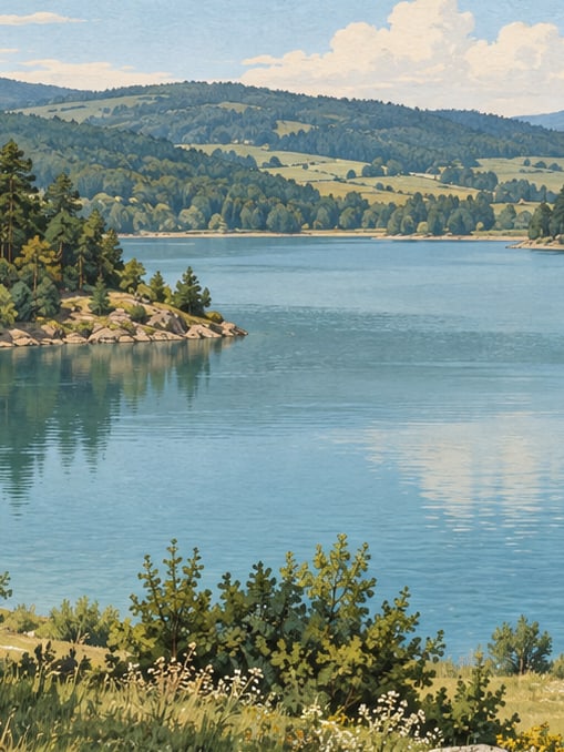 Zeichnung: Stausee Pelitözü, Bilecik