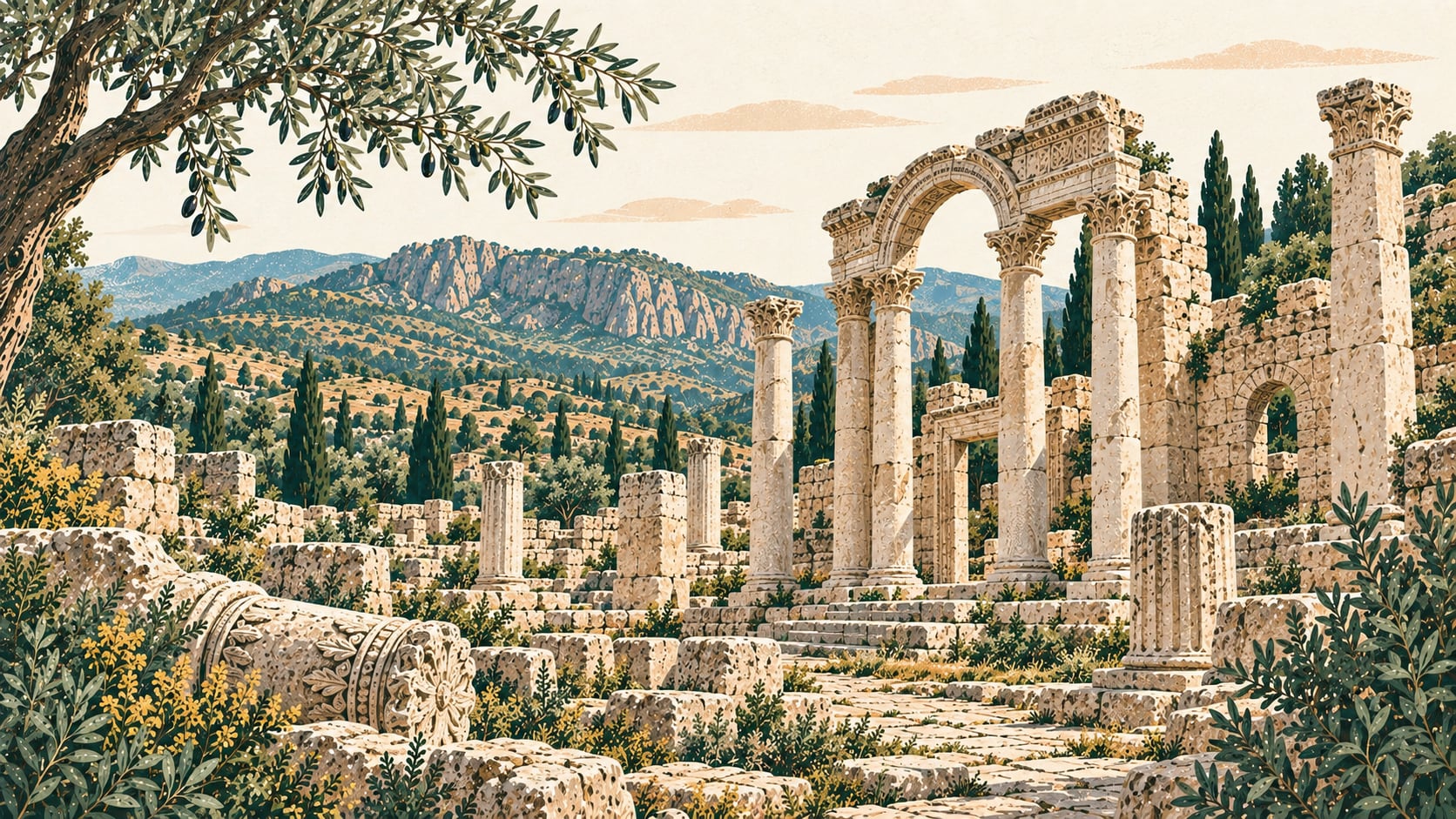 Pepouza Ancient City çizimi, Uşak